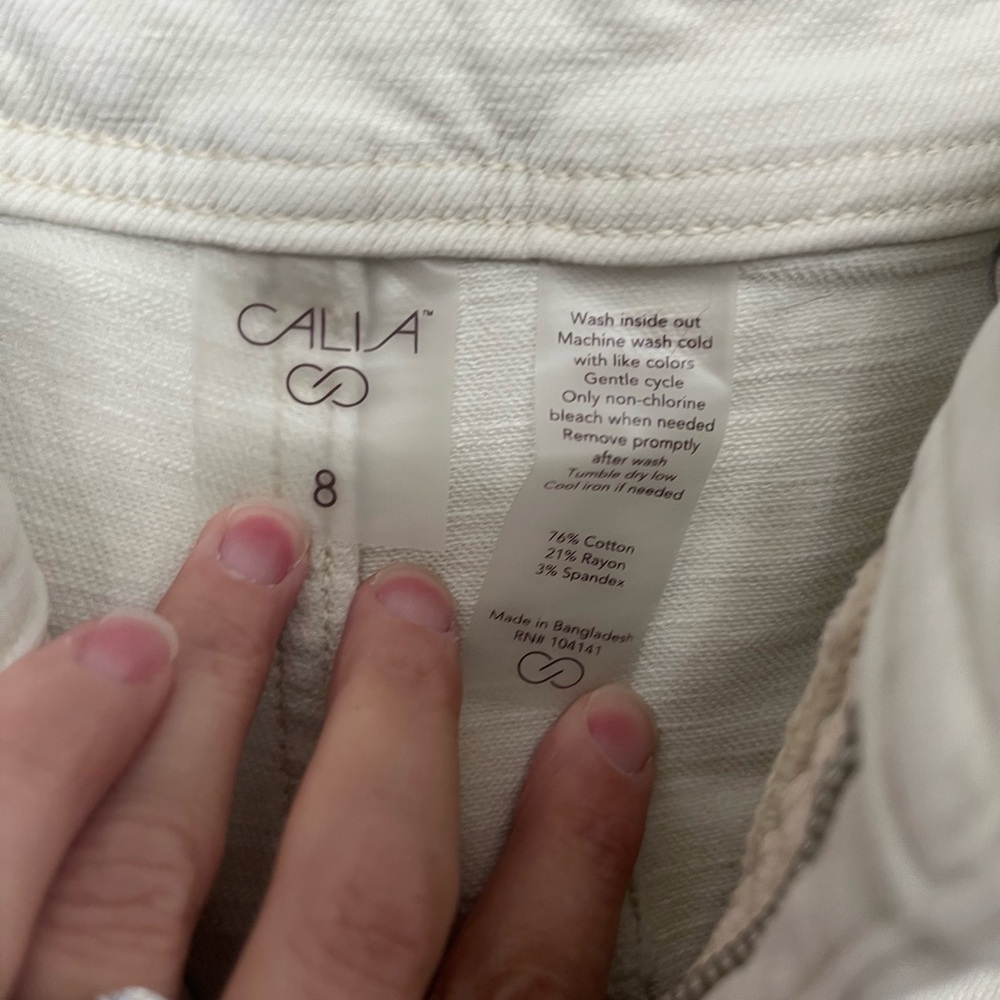 Calia off white cropped wide legged jeans